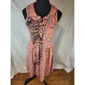 Iron Fist Pink Floral Skeleton Midi Dress